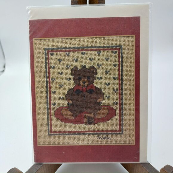 Vintage Teddy Bear Cross-Stitch Pattern - Picture 1 of 1